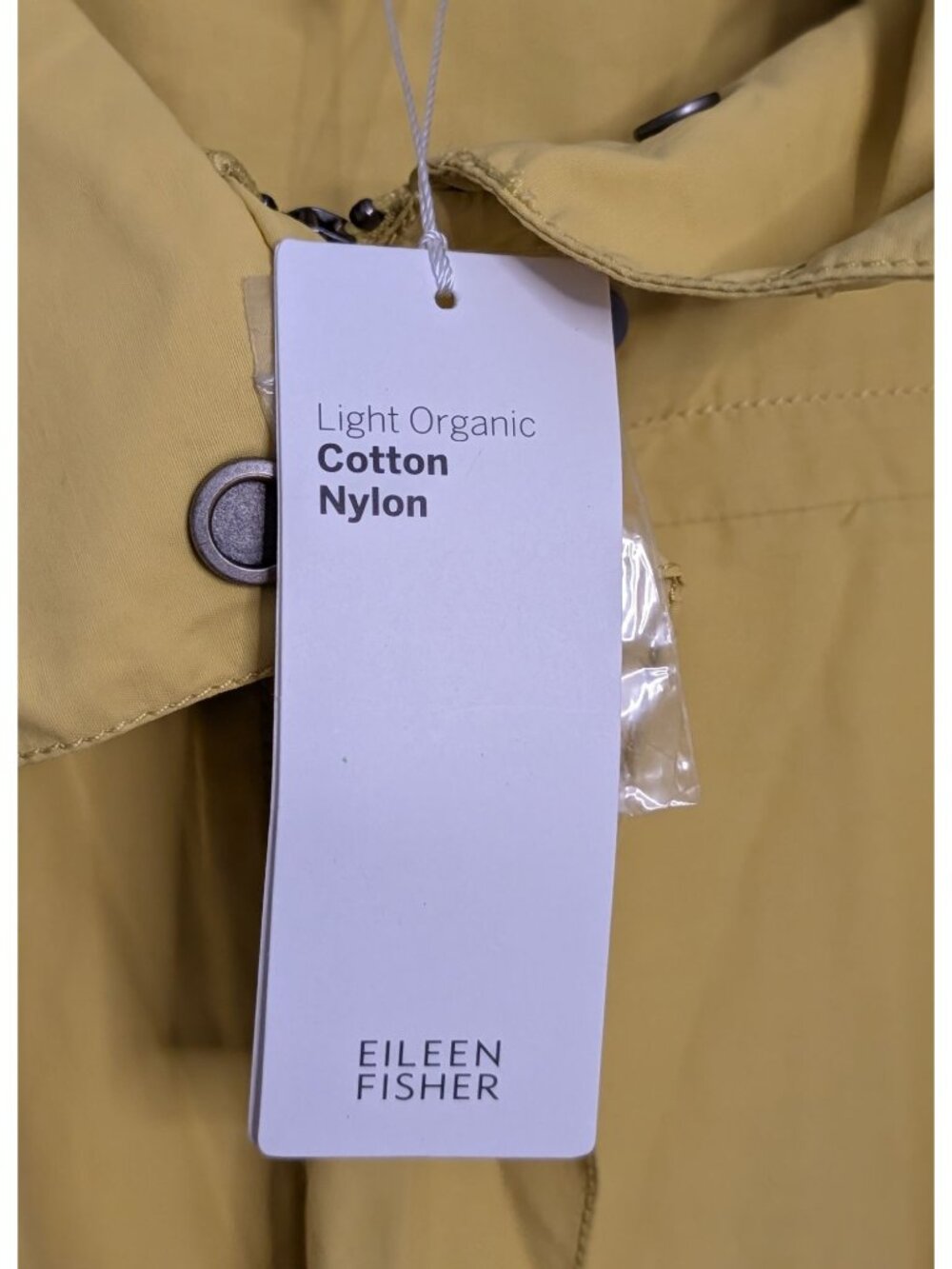 Eileen Fisher Citrn Hooded Anorak Coat 1X Lightweight Organic Cotton Raincoat - Picture 8 of 16